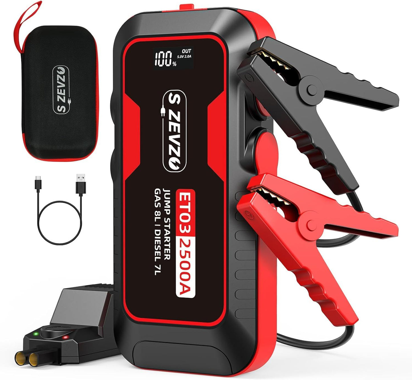 12V Battery Booster Portable 4000A Car Jump Starter