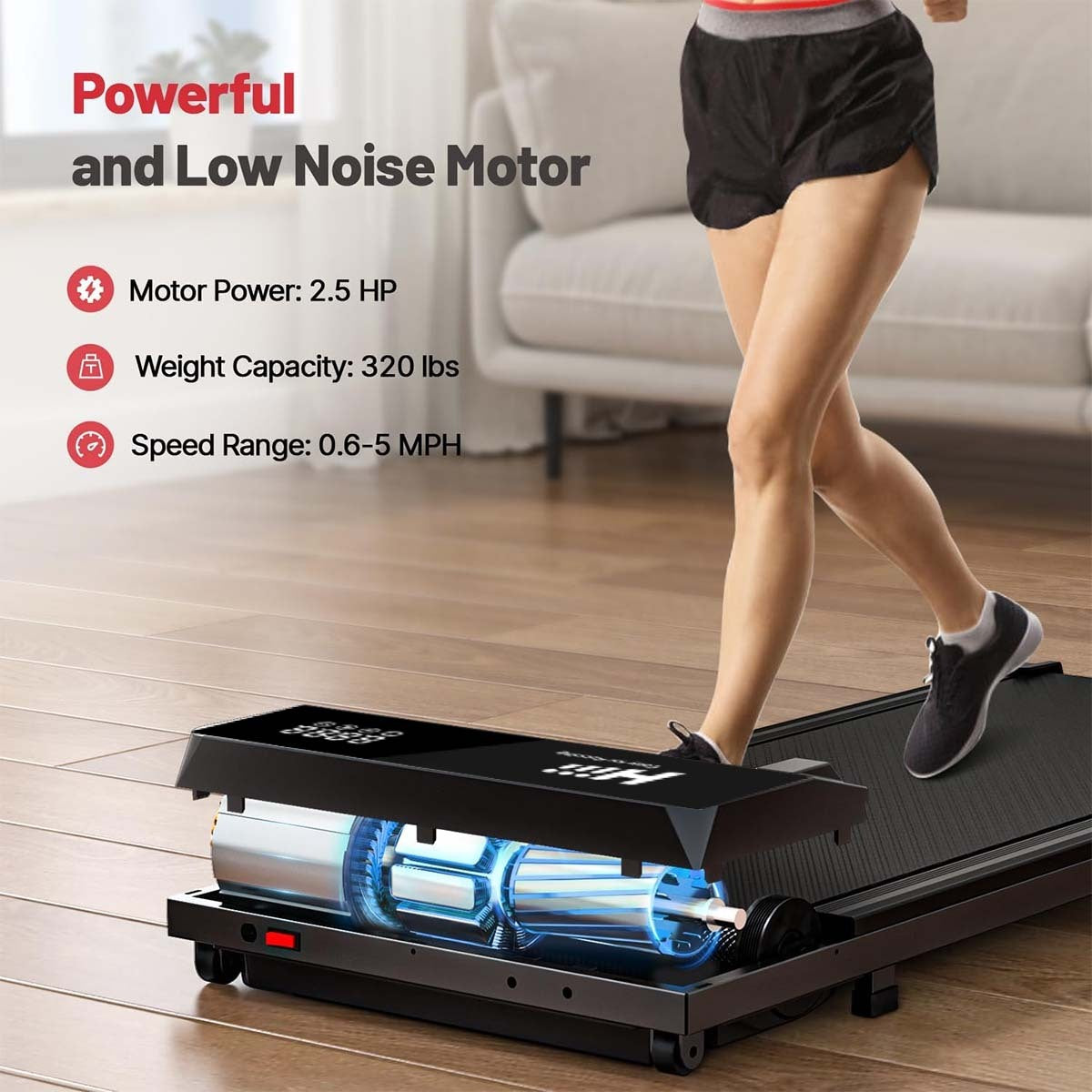 Compact Under Desk Remote Treadmill