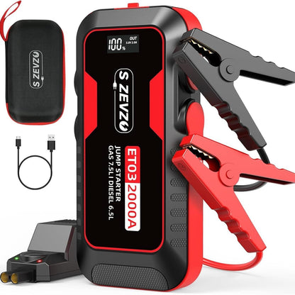 12V Battery Booster Portable 4000A Car Jump Starter